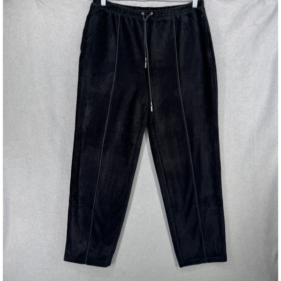 Liz Claiborne Corduroy Pants Womens Size L Black Lounge Jogger Sweatpant NWT - Picture 1 of 10